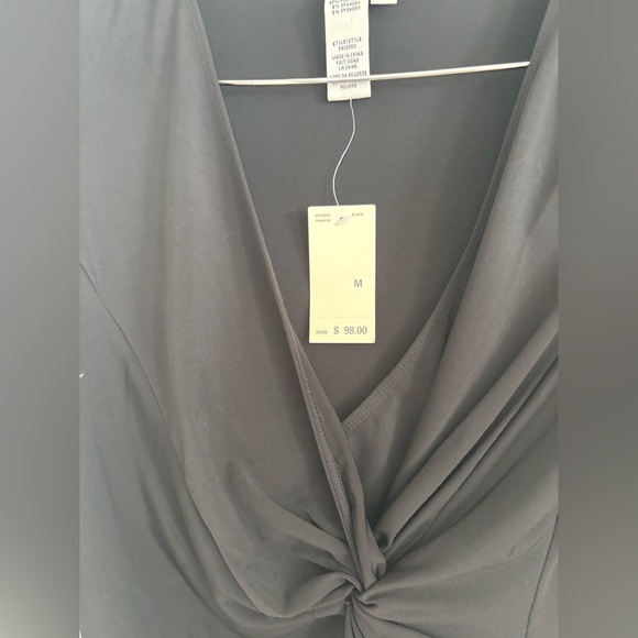 NWT Max Studio Black Ruched Stretch Dress Office Travel Date Night Size M - Picture 5 of 5